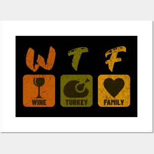 Wine Turkey Family Thanksgiving Posters and Art